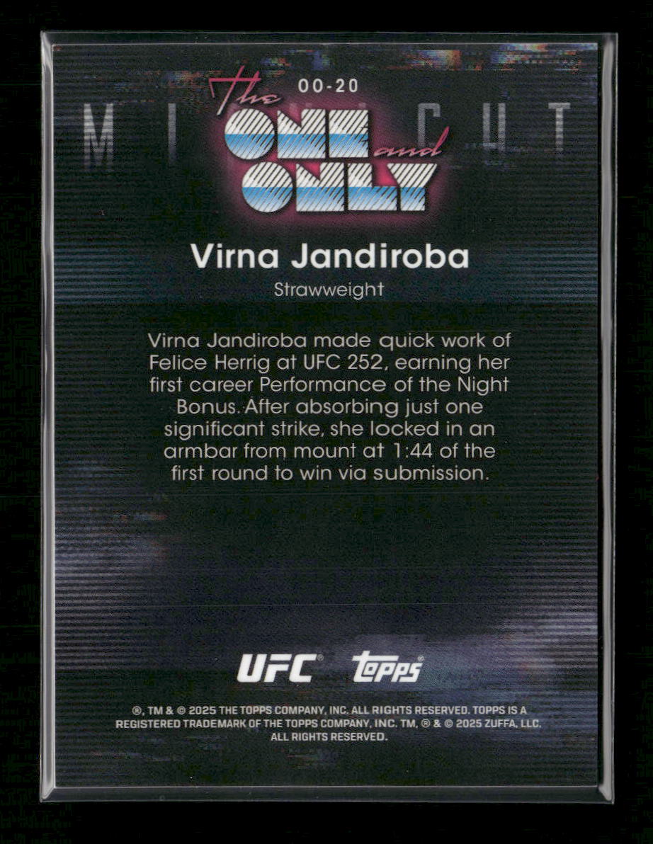 2025 Topps Midnight UFC The One and Only Moon Beam Virna Jandiroba #OO-20