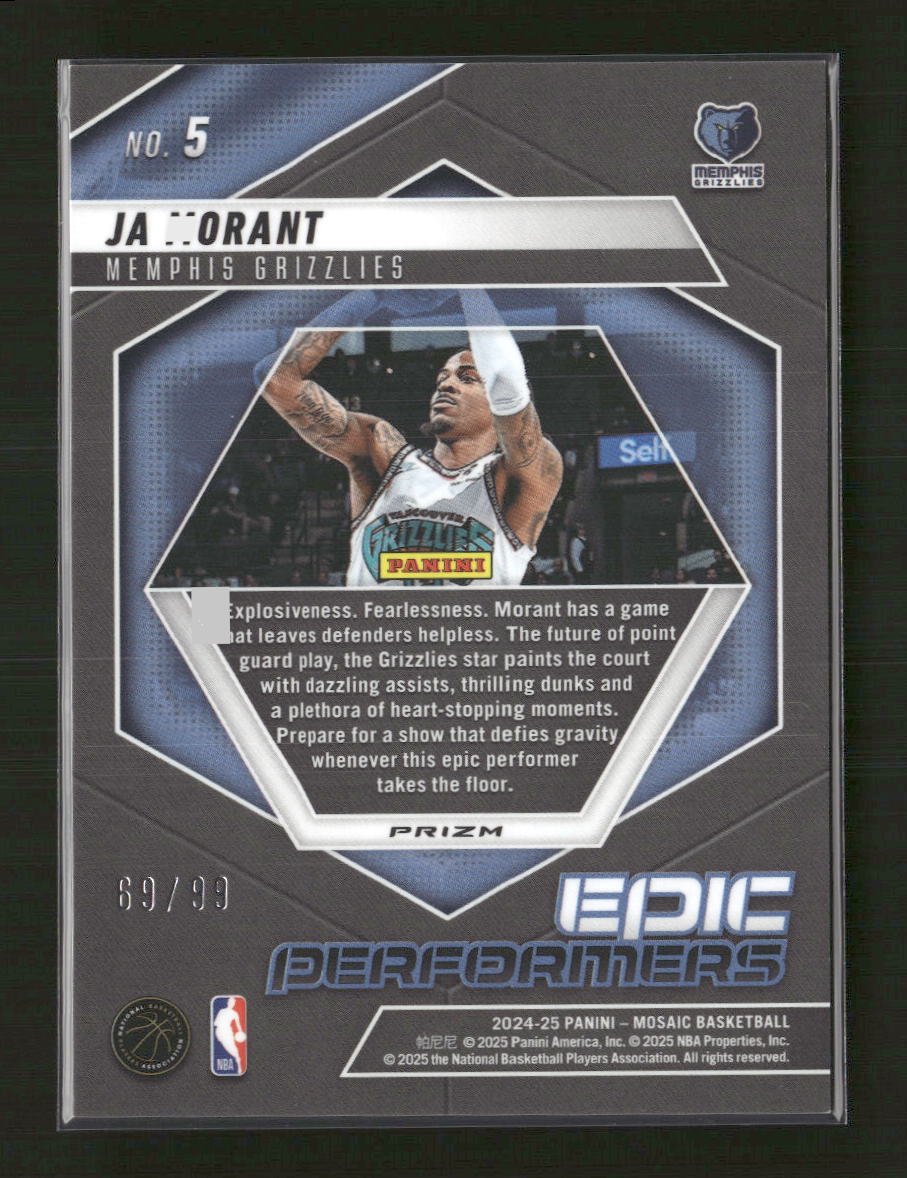 2023-24 Panini Mosaic Epic Performers Mosaic Reactive Yellow Ja Morant #/99 #5