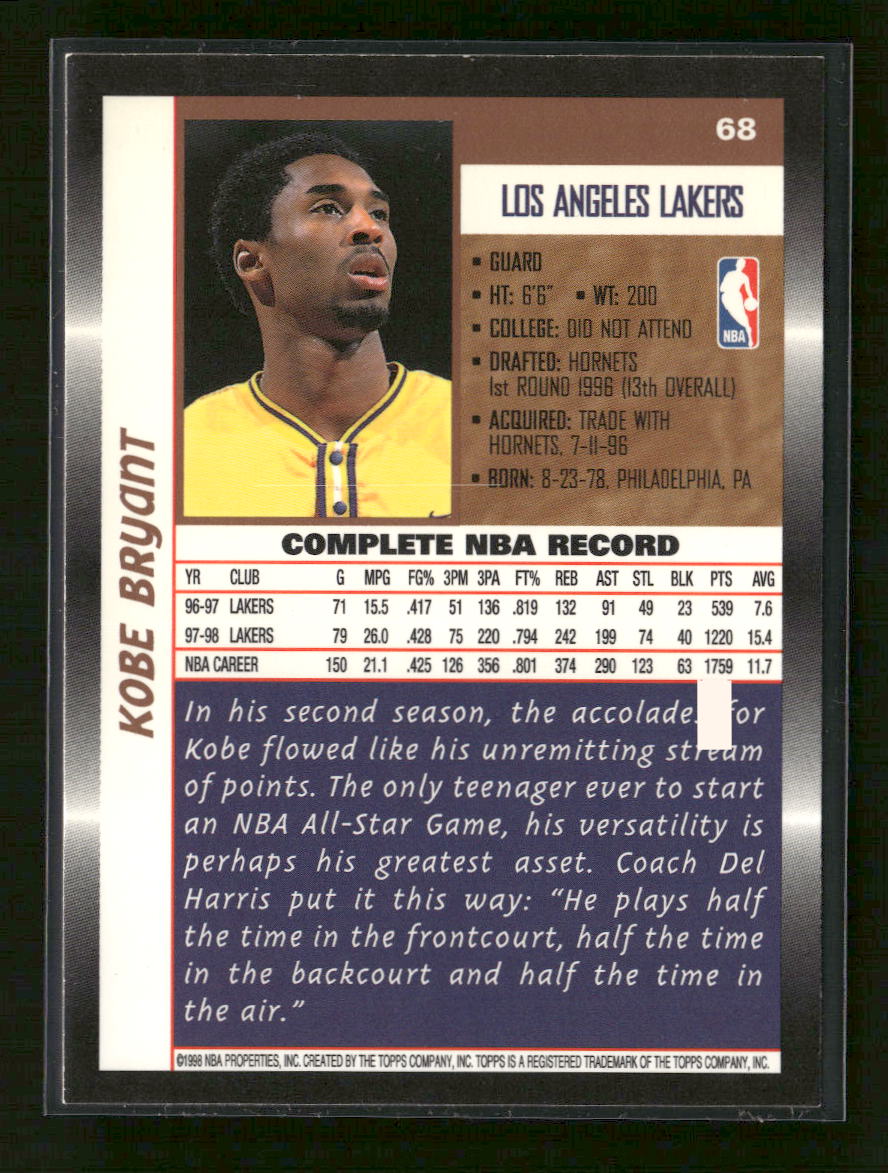 1998-99 Topps Kobe Bryant #68