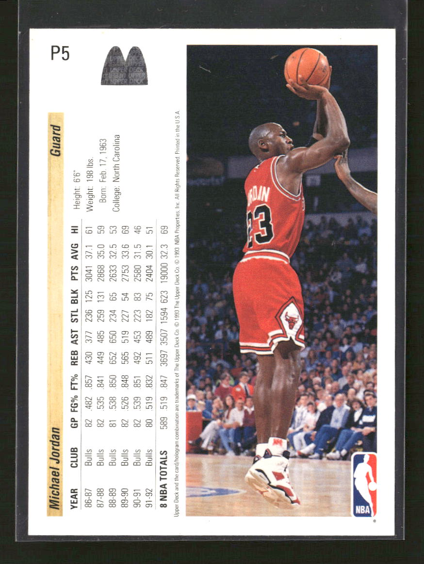 1992-93 Upper Deck McDonald's Michael Jordan #P5