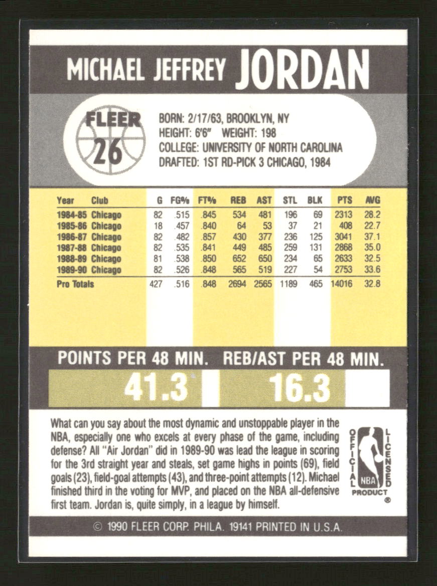 1990-91 Fleer Michael Jordan #26