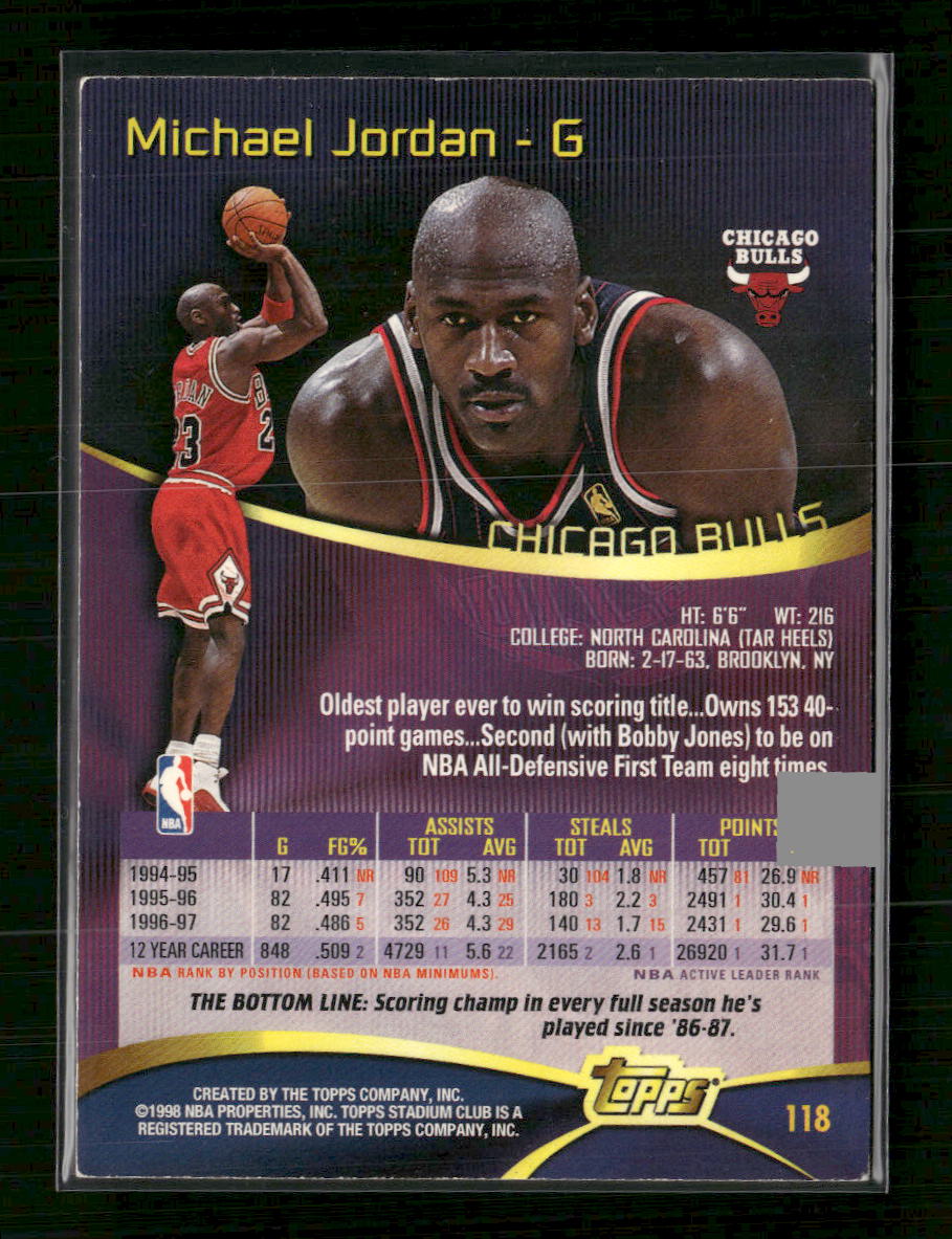 1997-98 Stadium Club Michael Jordan #118