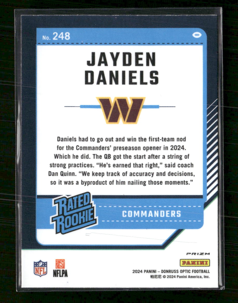 2024 Donruss Optic Blue Hyper Jayden Daniels #248