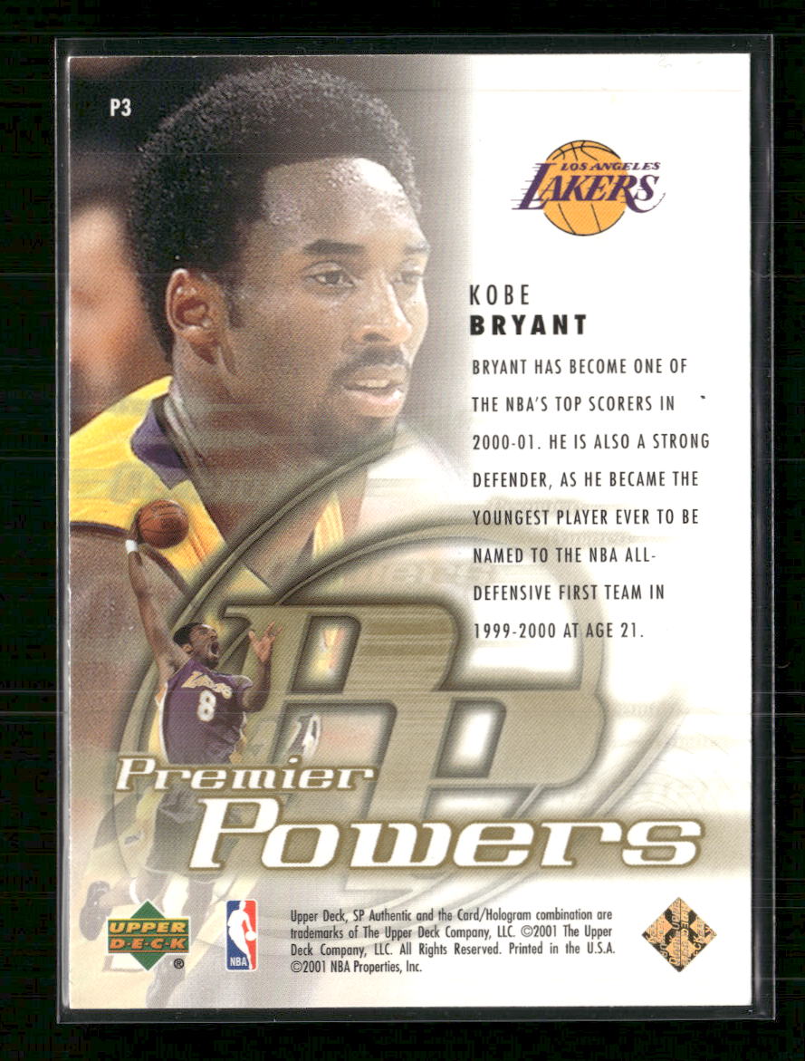 2000-01 SP Authentic Premier Powers Kobe Bryant #P3
