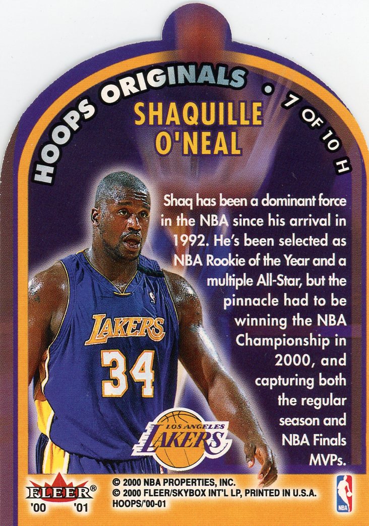2000-01 Hoops Hot Prospects Originals Shaquille O'Neal #7 H