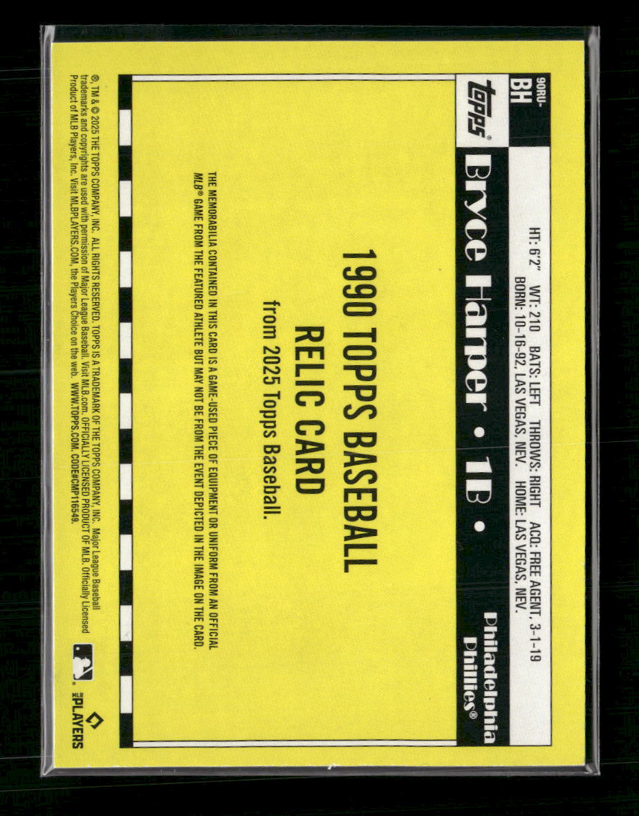 2025 Topps Baseball 35th Anniversary Relics Bryce Harper #90RU-BH