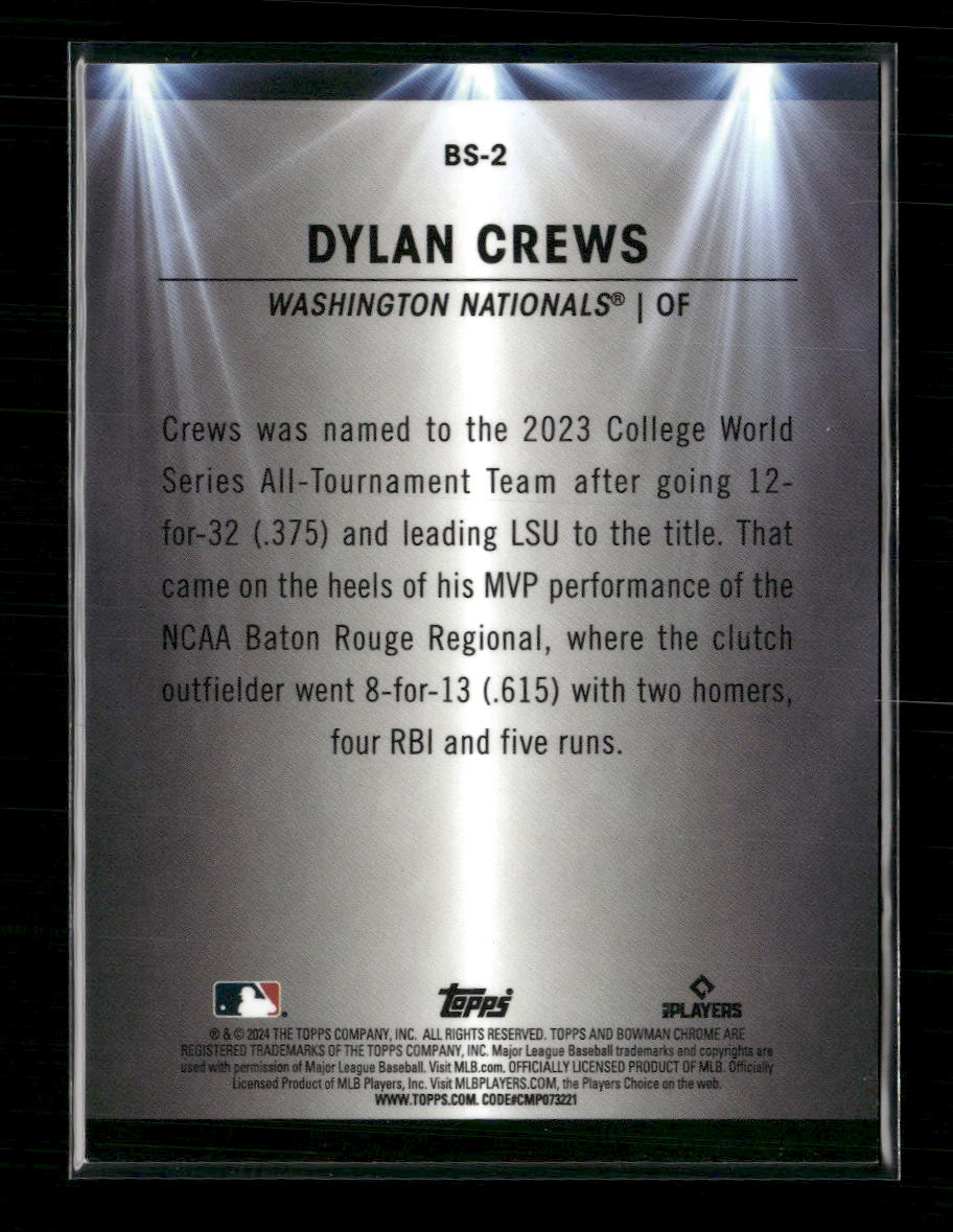 2024 Bowman Bowman Spotlights Gold Refractors Dylan Crews #/50 #BS-2