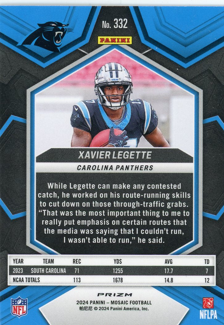 2024 Panini Mosaic Mosaic Genesis Xavier Legette #332