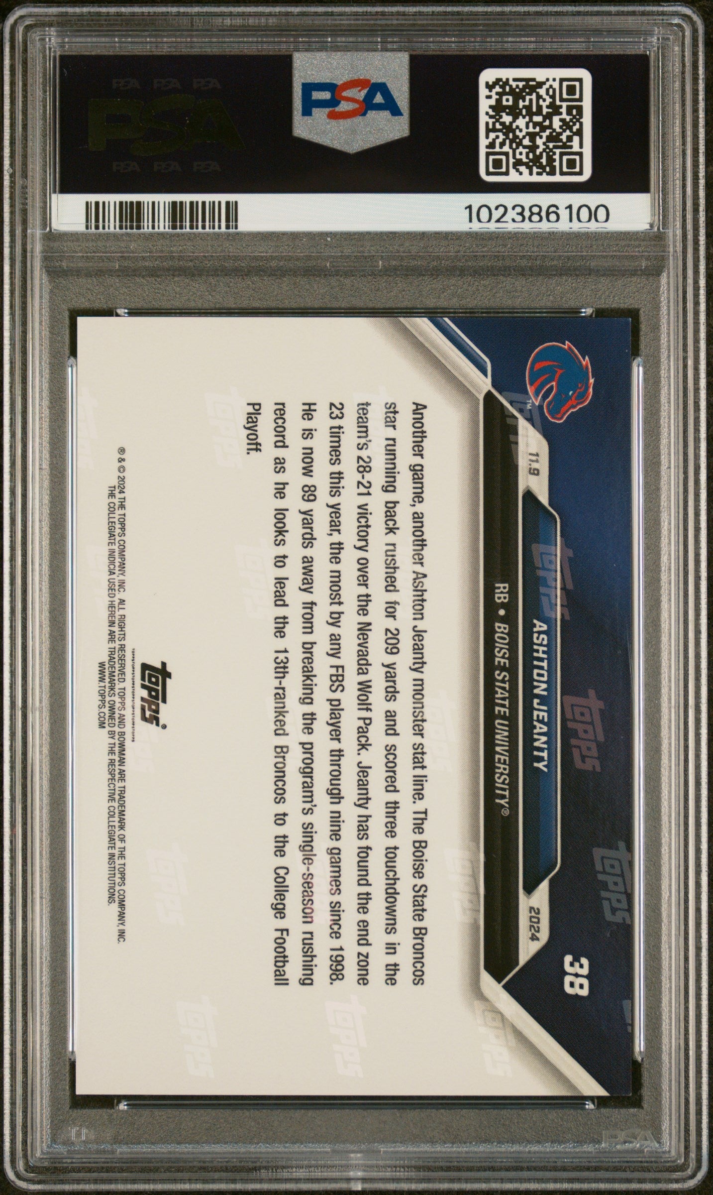 Graded 2024 Topps Bowman U Now Ashton Jeanty #38 Rookie RC Football Card PSA 10 Gem Mint - Golden Apple Comics