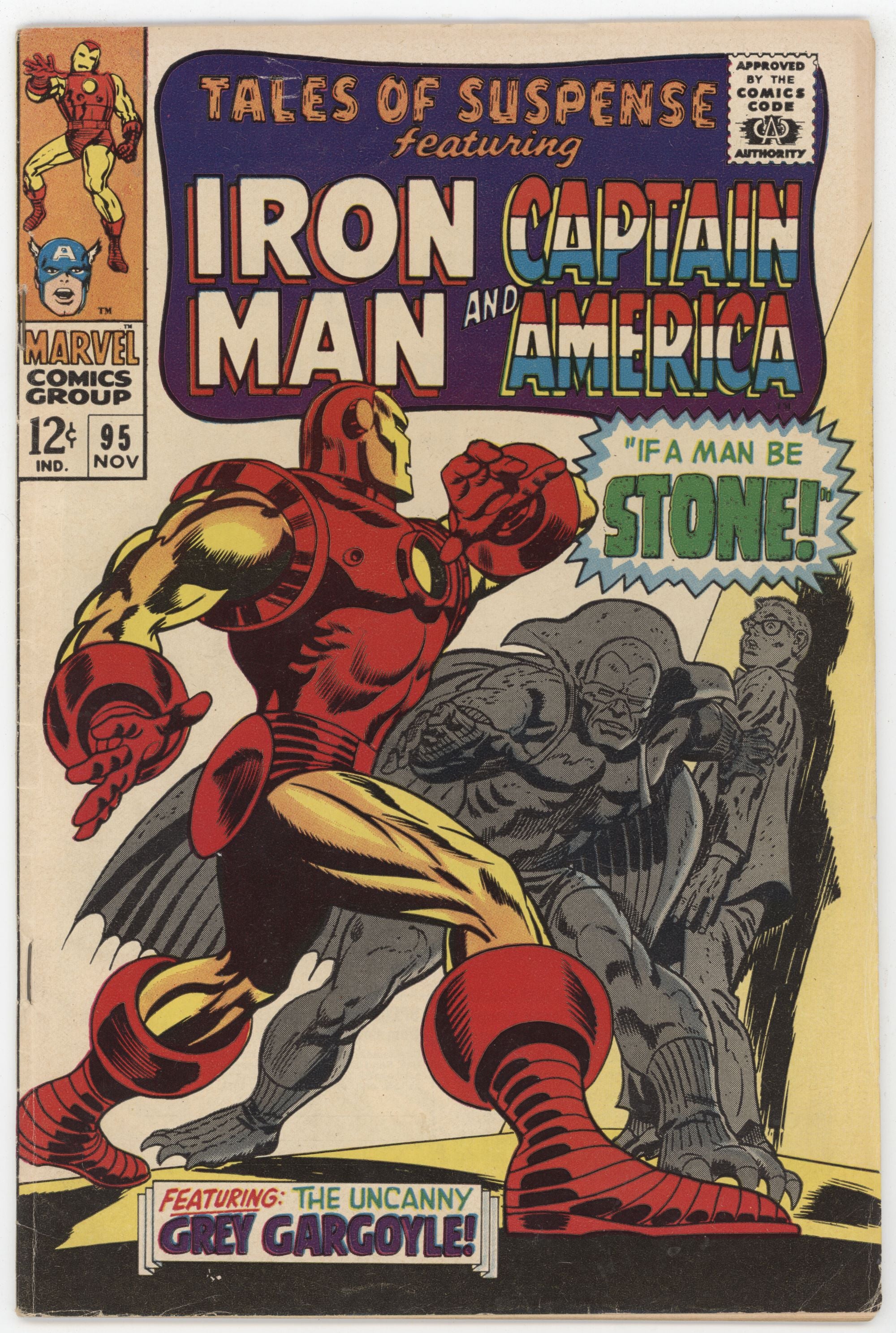 Tales Of Suspense 95 Marvel 1967 FN Iron Man Captain America Grey Garg ...