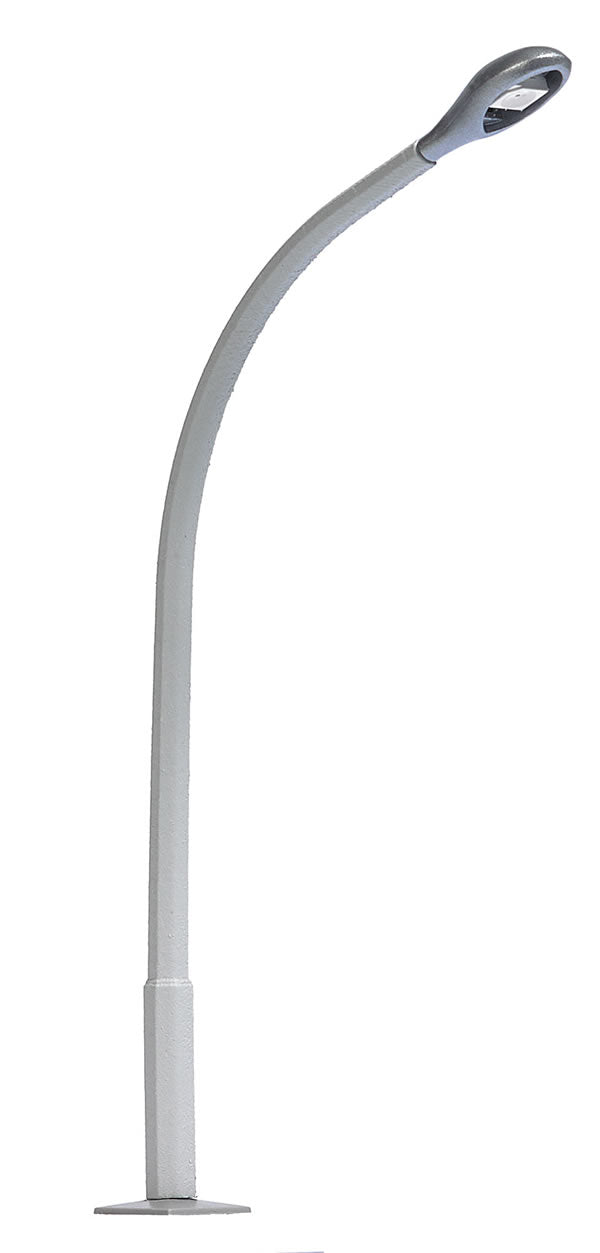 Busch 4126 HO Scale Street Lamp with Curved Concrete Mast, Teardrop Lamp