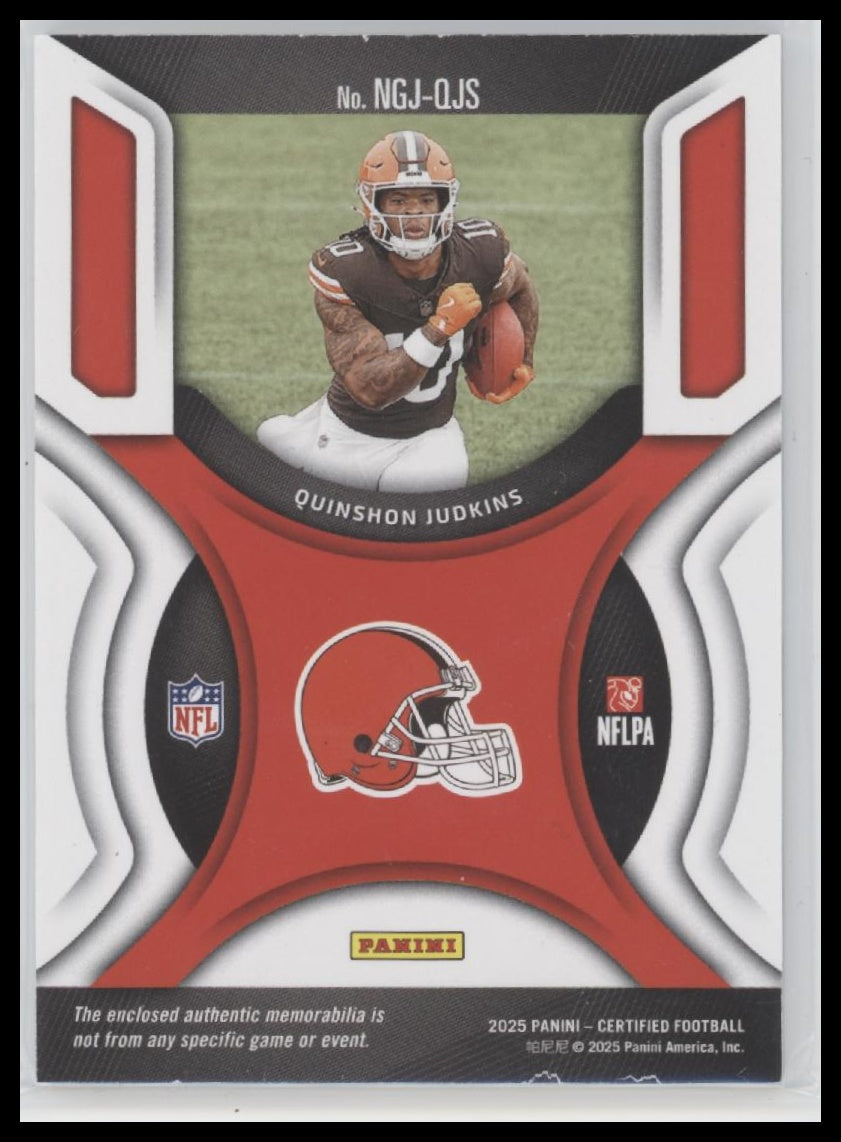 2025 Panini New Generation Jerseys Mirror Teal Quinshon Judkins #/199 #NGJ-QJS