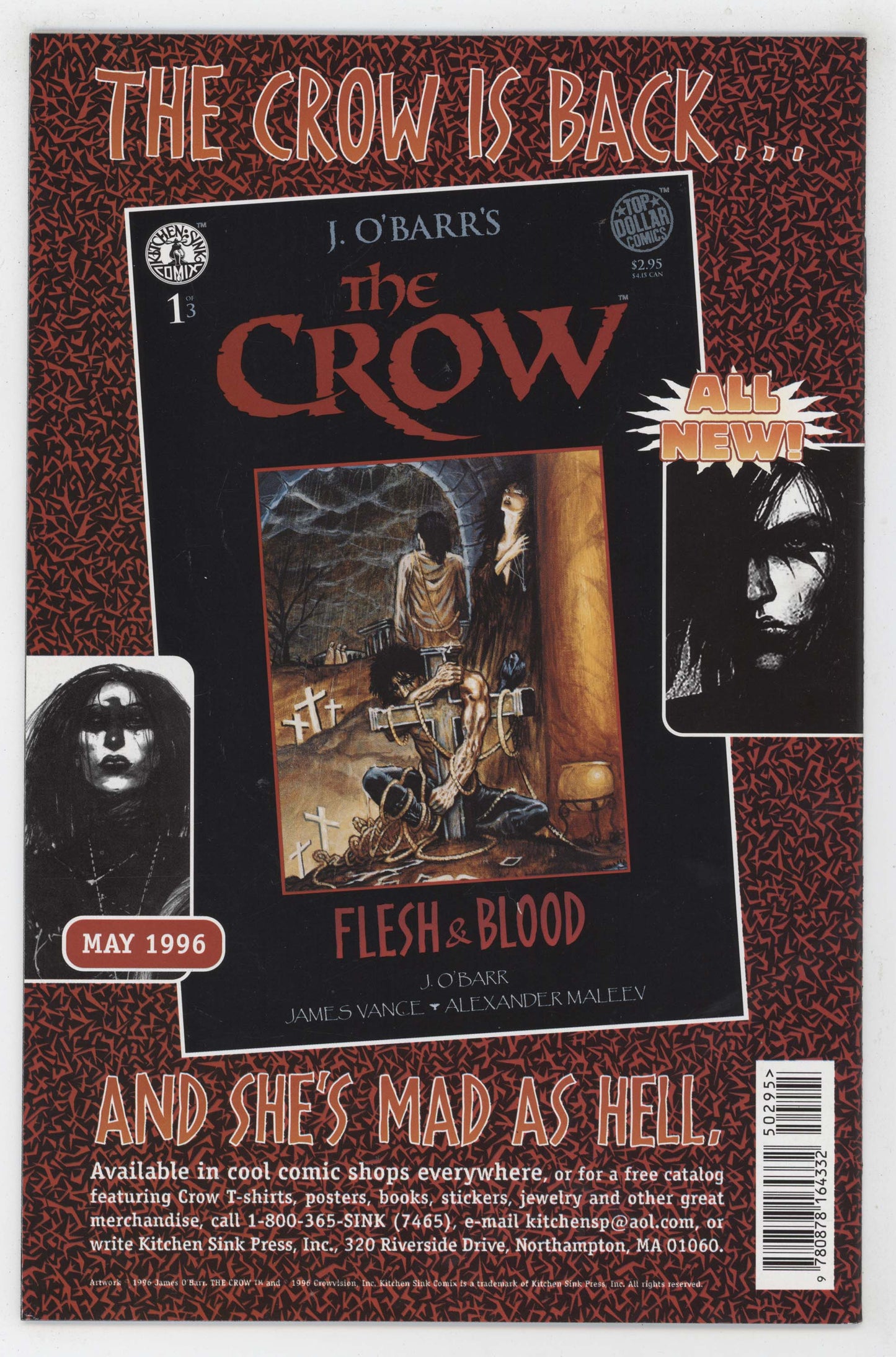 Crow Dead Time 3 Kitchen Sink 1996 NM- 9.2 James O'Barr Alex Maleev - Golden Apple Comics