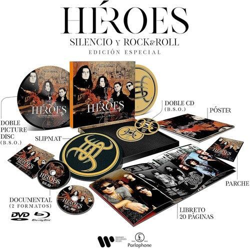 H?oes del Silencio - Heroes: Silencio Y Rock & Roll - Ltd Special Edition Box - 2LP Picture Disc 2CD PAL Format DVD, All-region Blu-ray, Libreto, Poster, Patch & Slipmat (Vinyl LP)