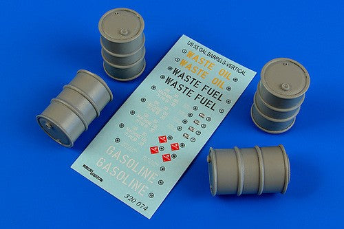 Aerobonus 320074 1/32 US 55 Gallon Vertical Position Barrels