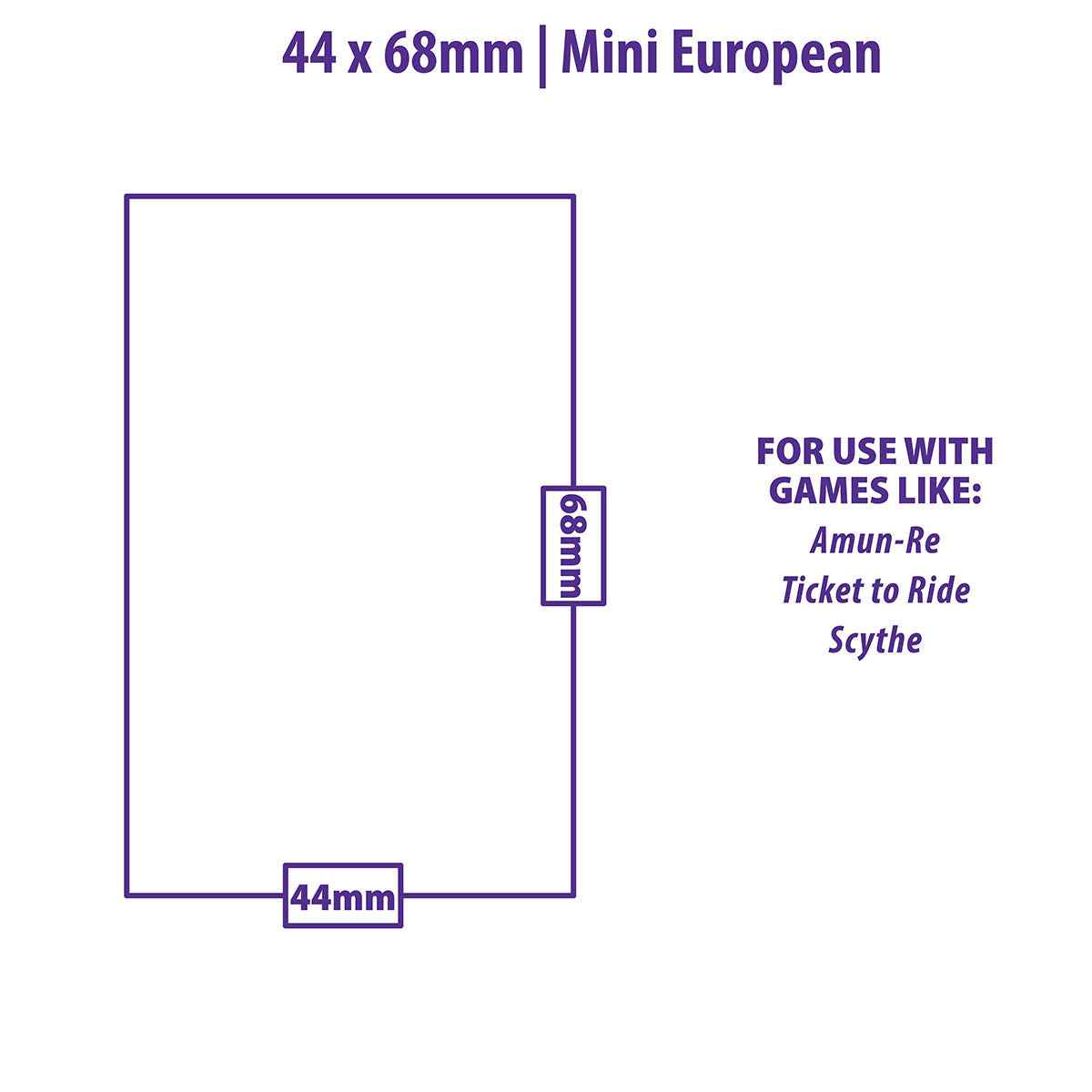 Mini European Board Game Sleeves (50ct) for 44 mm x 68 mm Cards