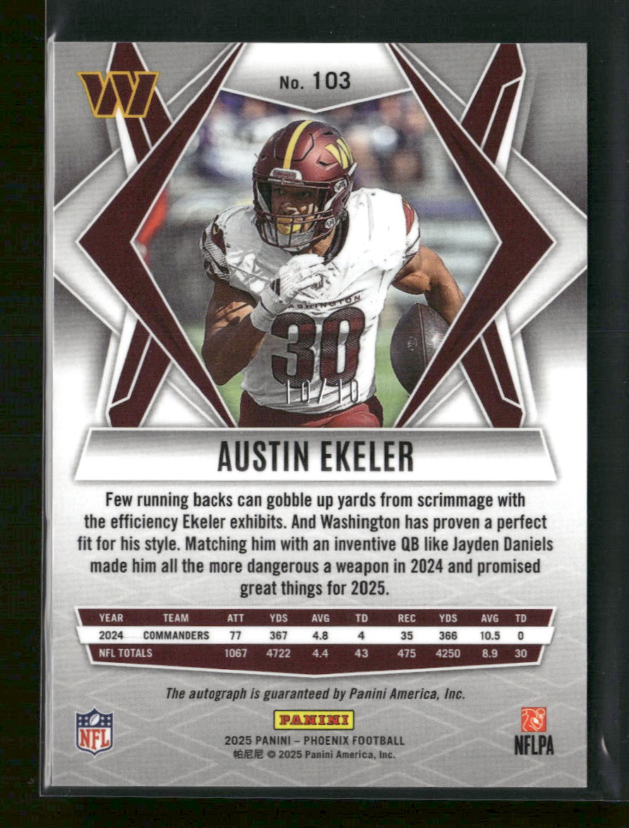 2025 Panini Phoenix Gold Prizm Austin Ekeler #/10 #103
