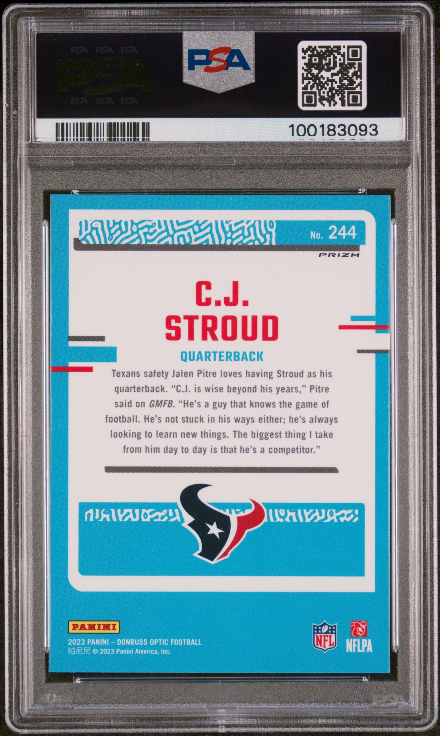 2023 Panini Donruss Optic Stars Cj Stroud 10 PSA #244