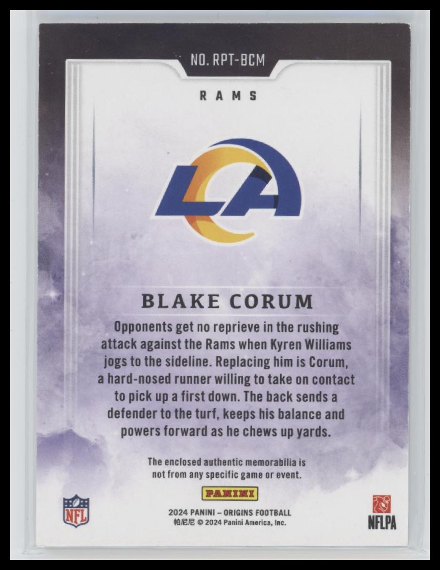 2024 Panini Origins Rookie Patches Green Blake Corum #/5 #RPT-BCM