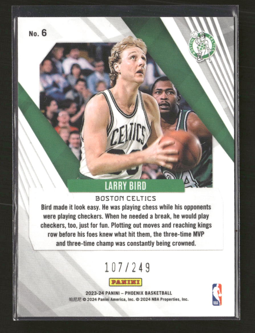 2023-24 Panini Phoenix Phoenix Orange Ice Larry Bird #/249 #6 - Golden Apple Comics