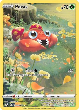 Paras GG32/GG70 - Crown Zenith Galarian Gallery Holofoil