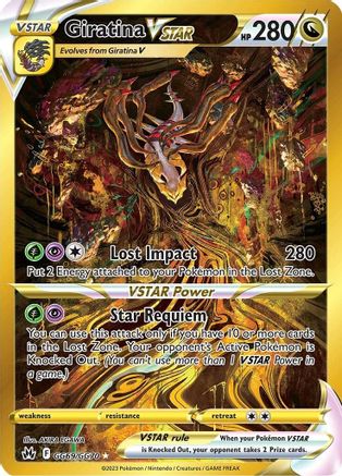 Giratina VSTAR (Secret) GG69/GG70 - Crown Zenith Galarian Gallery Holofoil