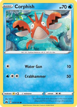 Corphish 033/159 - Crown Zenith Reverse Holofoil