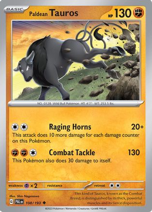 Paldean Tauros 108/193 - SV02 Paldea Evolved
