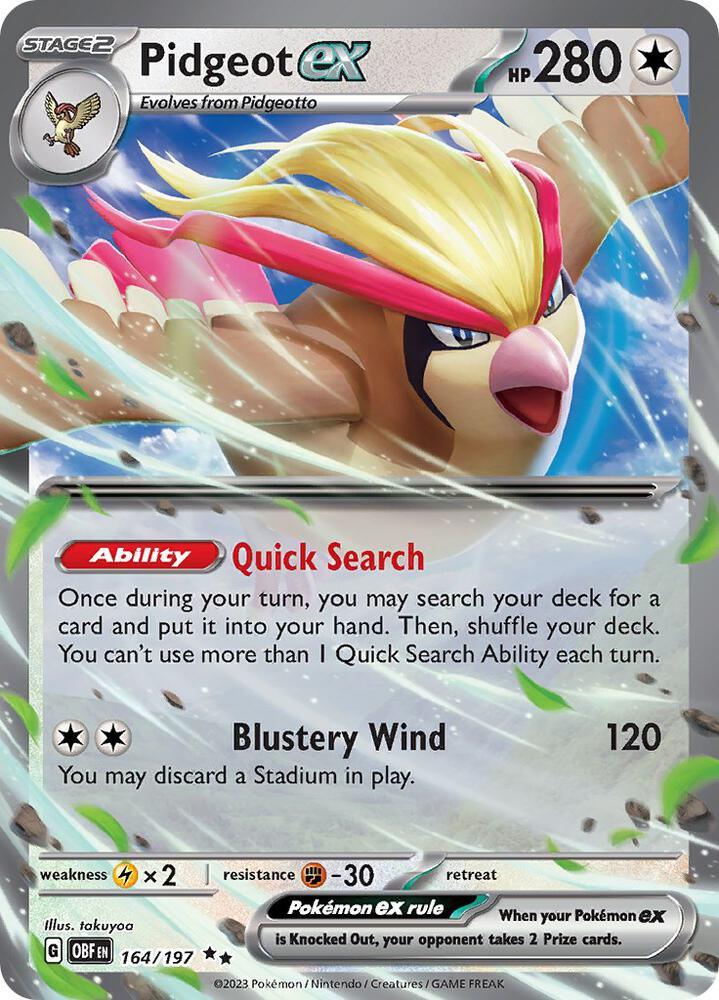 Pidgeot ex (164/197) Scarlet & Violet: Obsidian Flames