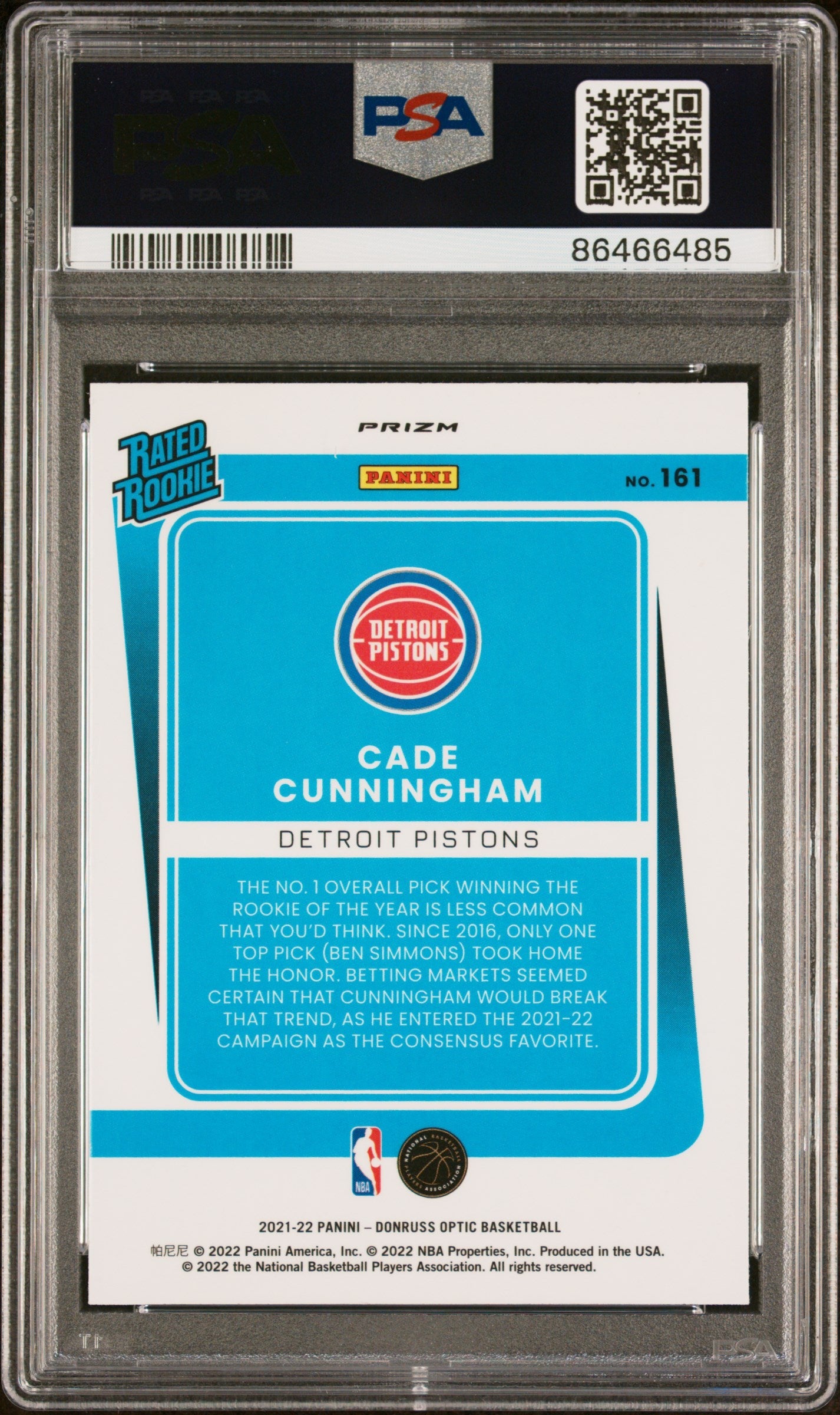 2021 Panini Donruss Optic Target Box Set Cade Cunningham 9 PSA #161 - Golden Apple Comics