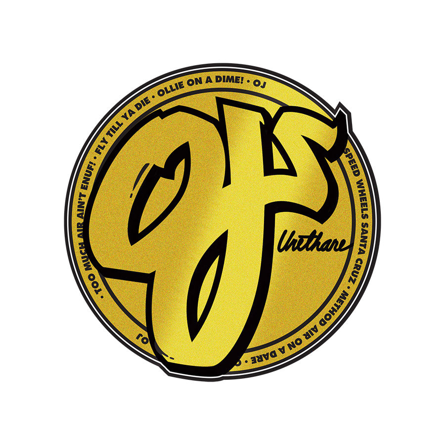 OJ Speed Wheels Classic Gold Foil 3" Sticker