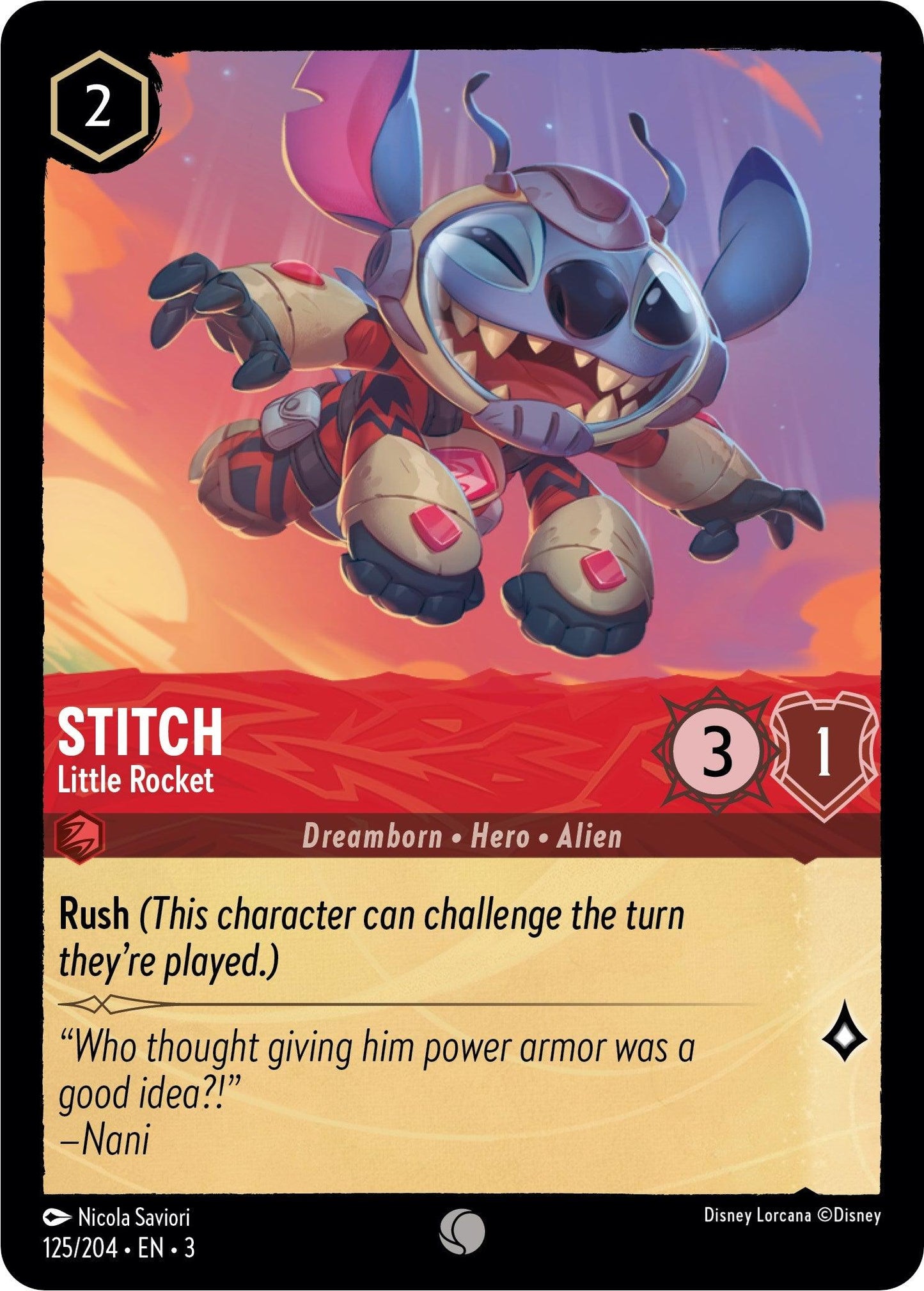 Stitch - Little Rocket (125/204) - Into the Inklands Cold Foil