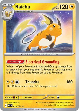 Raichu 019/091 - SV Paldean Fates Reverse Holofoil