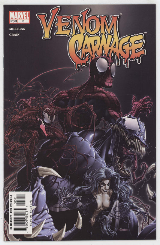 Venom Vs Carnage 3 Marvel 2004 NM- 9.2 Clayton Crain Peter Milligan Toxin