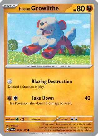 Hisuian Growlithe 099/167 - SV06 Twilight Masquerade