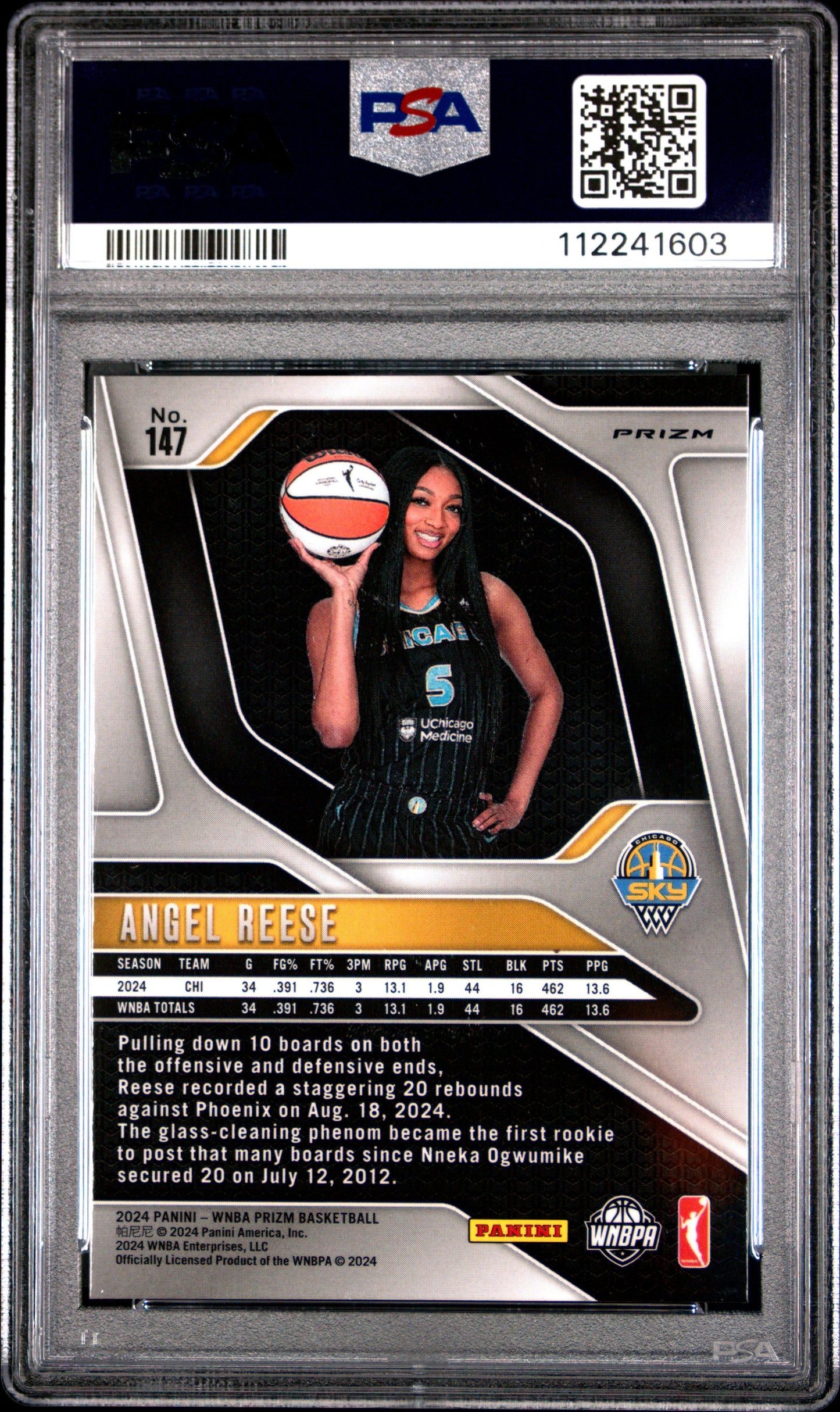 2024 Panini Prizm Wnba Orange Ice Angel Reese 10 PSA #147 - Golden Apple Comics
