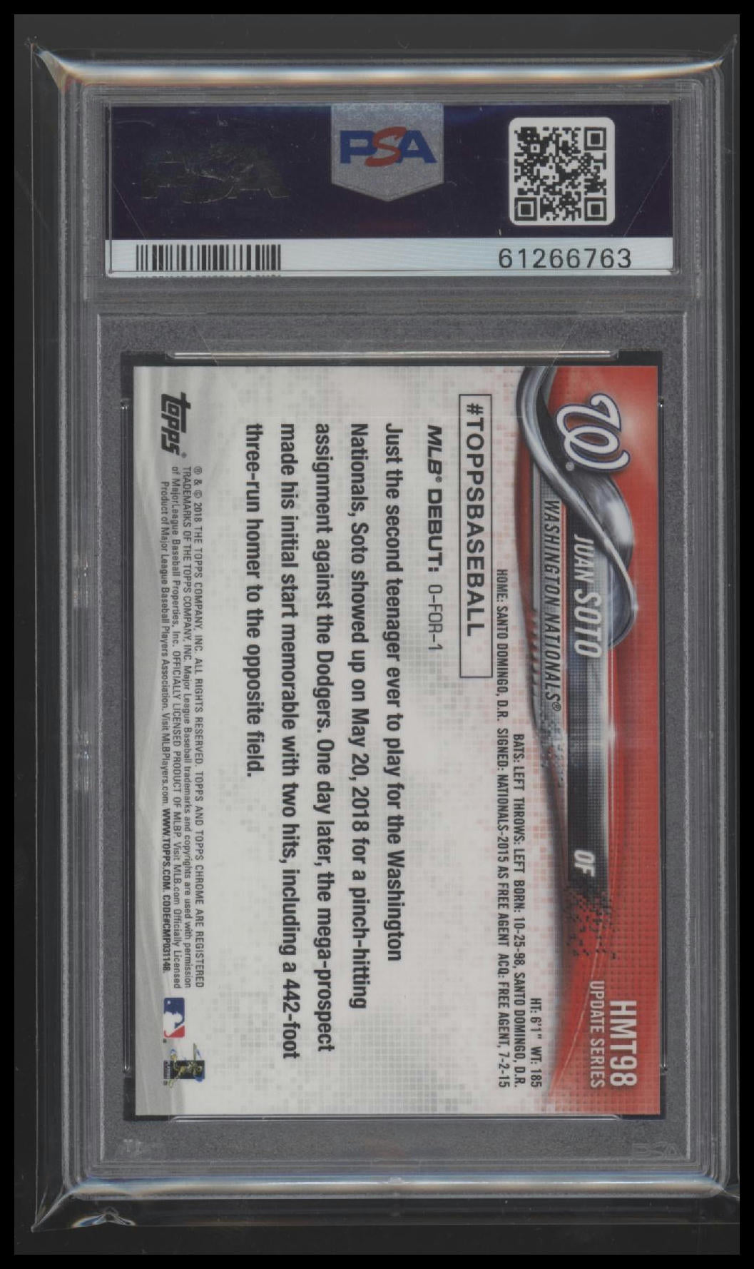 2018 Topps Chrome Update Update Juan Soto 9 PSA #HMT98 - Golden Apple Comics