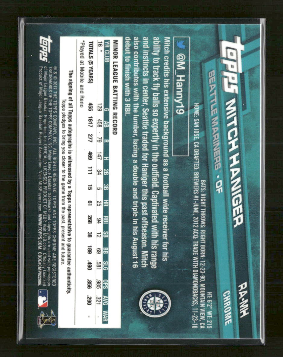 2017 Topps Chrome Rookie Autographs Mitch Haniger Auto #RA-MH - Golden Apple Comics