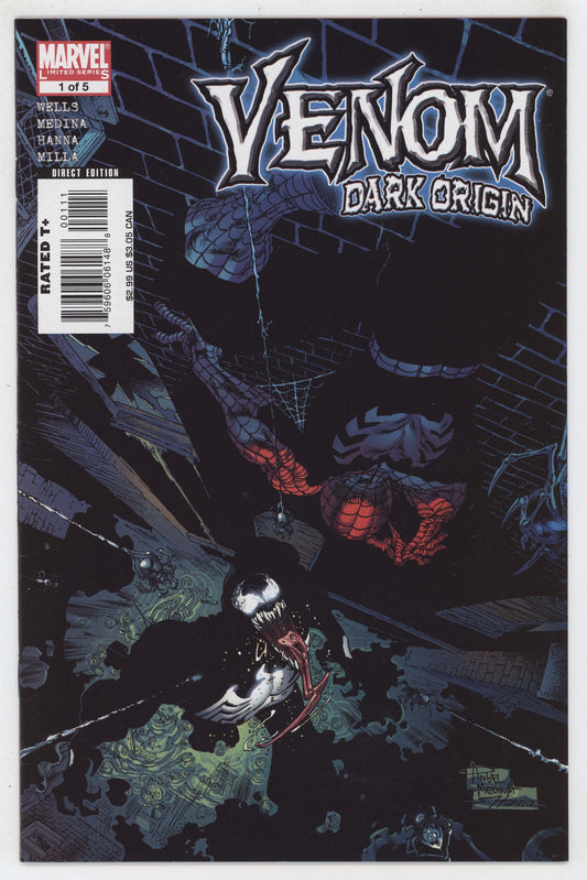 Venom Dark Origin 1 Marvel 2008 NM- 9.2 Angel Medina Zeb Wells Spider-Man