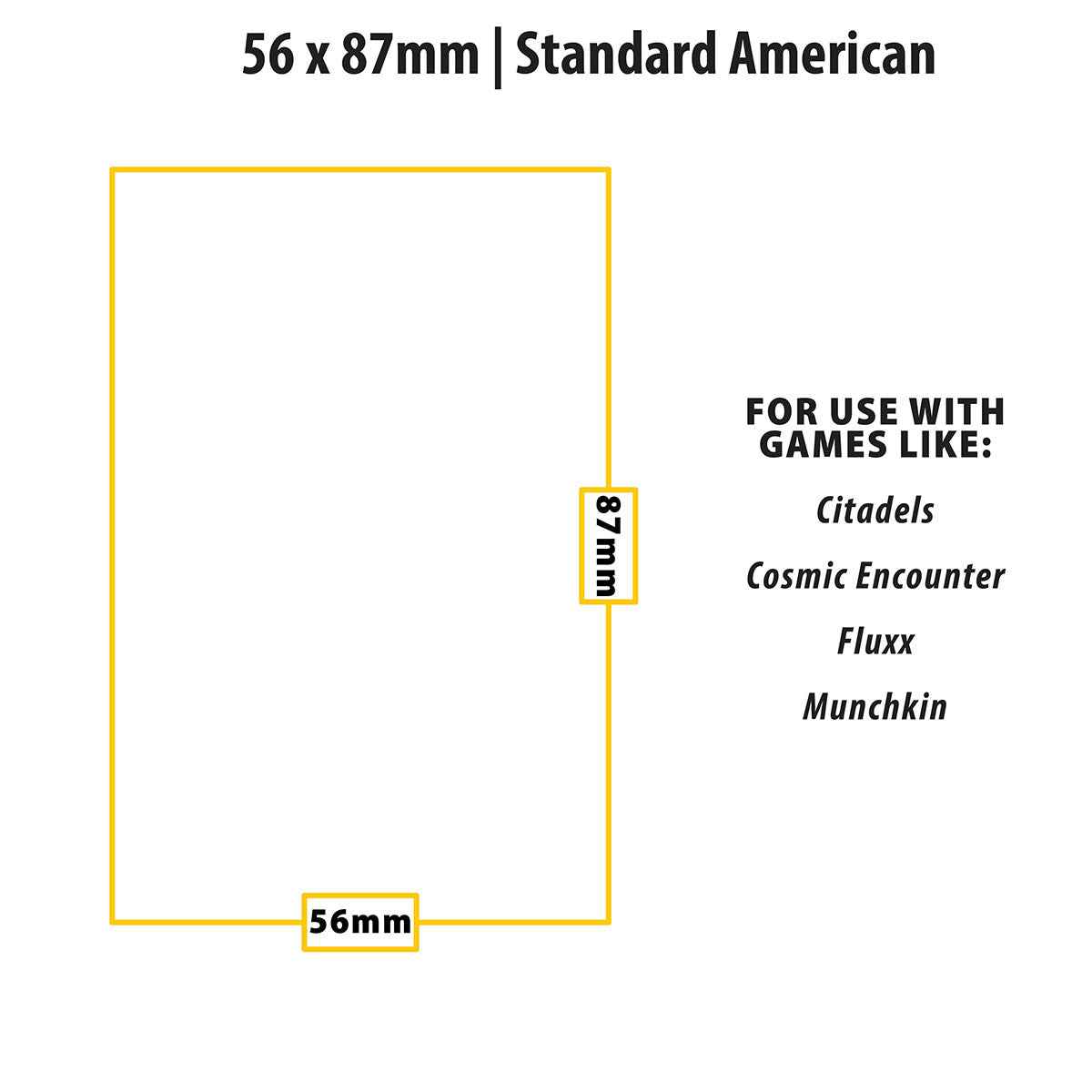 Standard American Board Game Sleeves (50ct) for 56mm x 87mm Cards