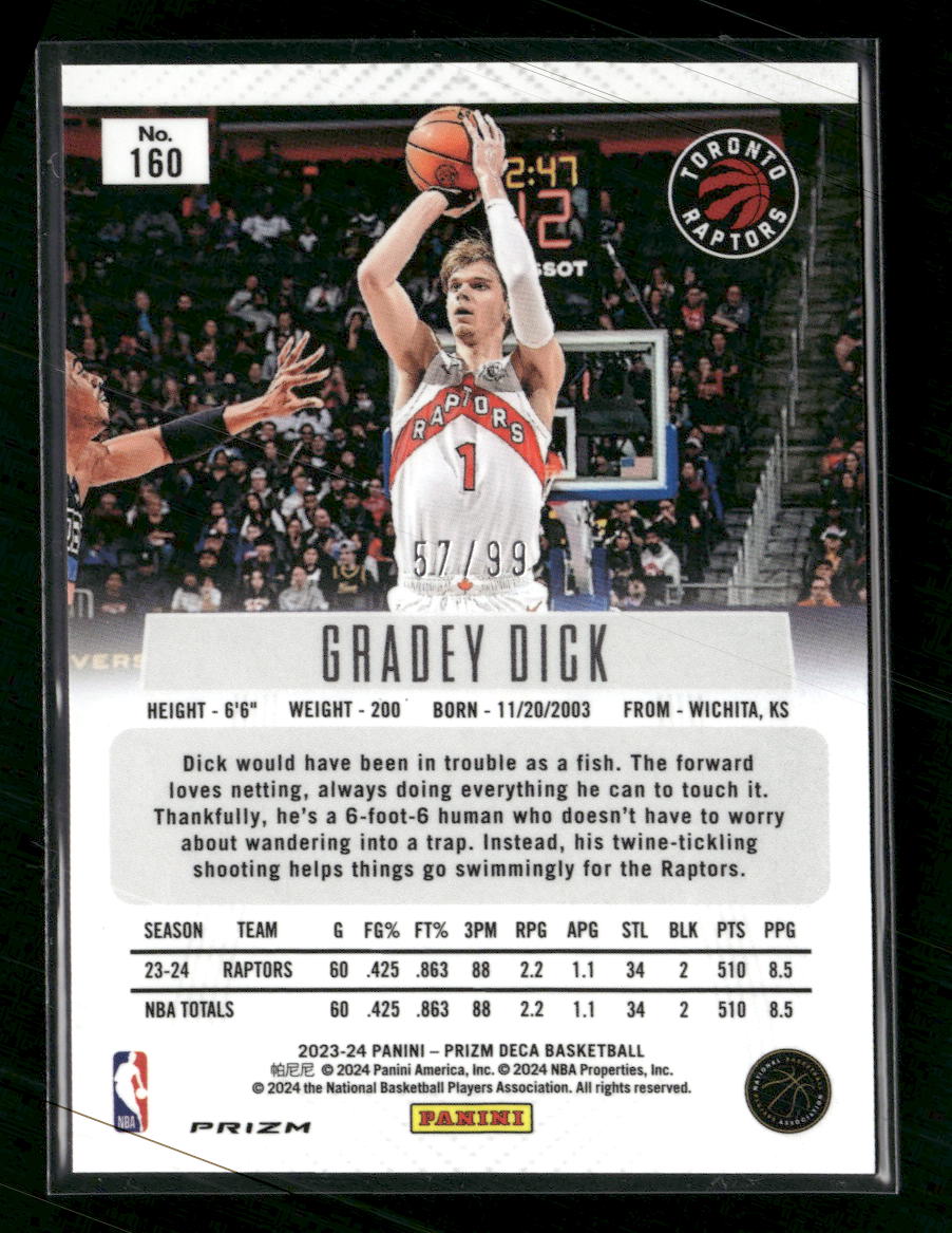 2023-24 Panini Prizm Deca Prizms Purple Gradey Dick #/99 #160 - Golden Apple Comics