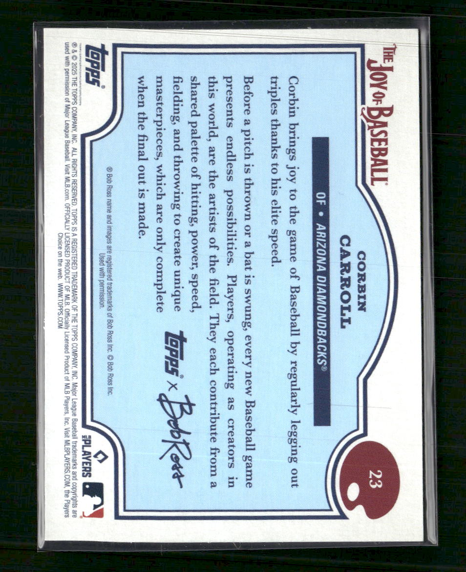 2025 Topps Bob Ross The Joy of Baseball Titanium White Corbin Carroll #/35 #23 - Golden Apple Comics