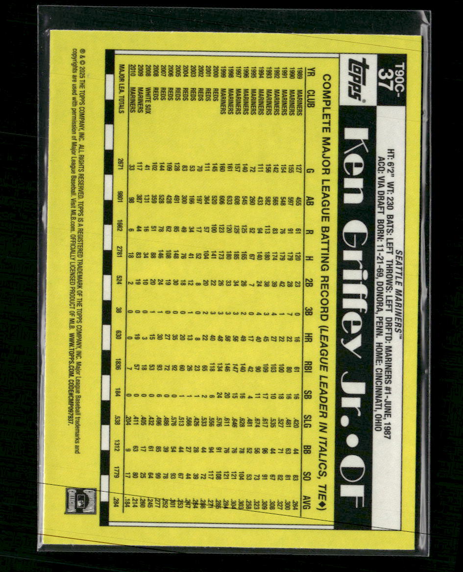 2025 Topps Baseball 35th Anniversary Chrome Ken Griffey Jr. #T90C-37