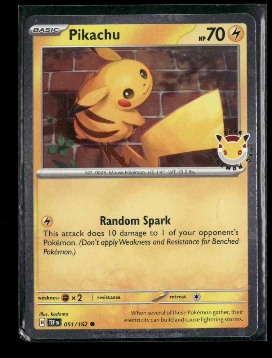 pikachu pokemon day card Miscellaneous Cards & Products Pikachu (Pokemon Day 2026) #051/162