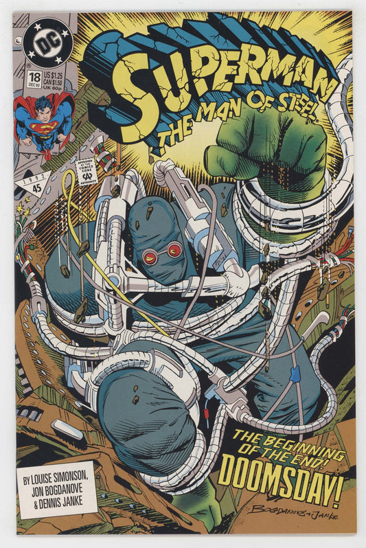 Superman Man Of Steel 18 DC 1992 NM 1st Print Doomsday Death Of
