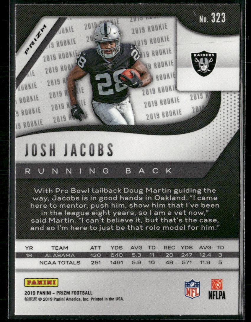 2019 Panini Prizm Prizm Josh Jacobs Rookie #323
