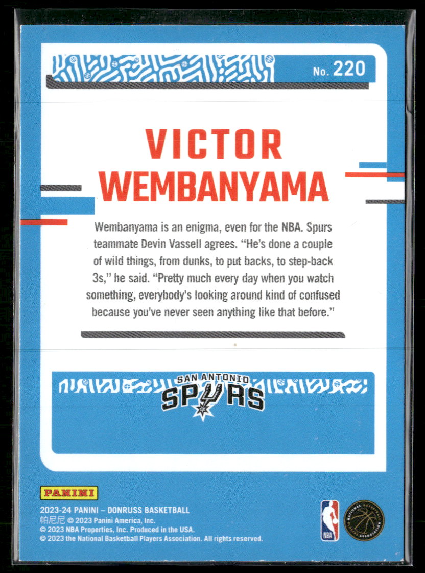 2023-24 Donruss Victor Wembanyama Rookie #220