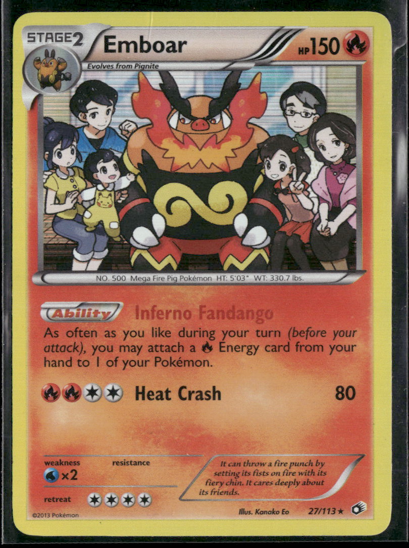 pokemon cards legendary treasures Legendary Treasures Emboar #27/113 Damaged