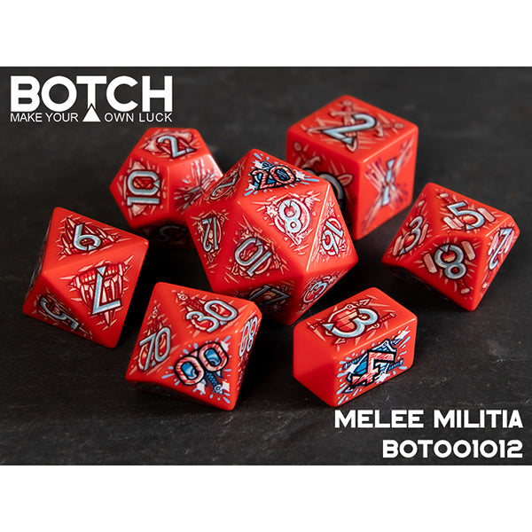 7 Piece Die Set Botch Dice: Melee Militia
