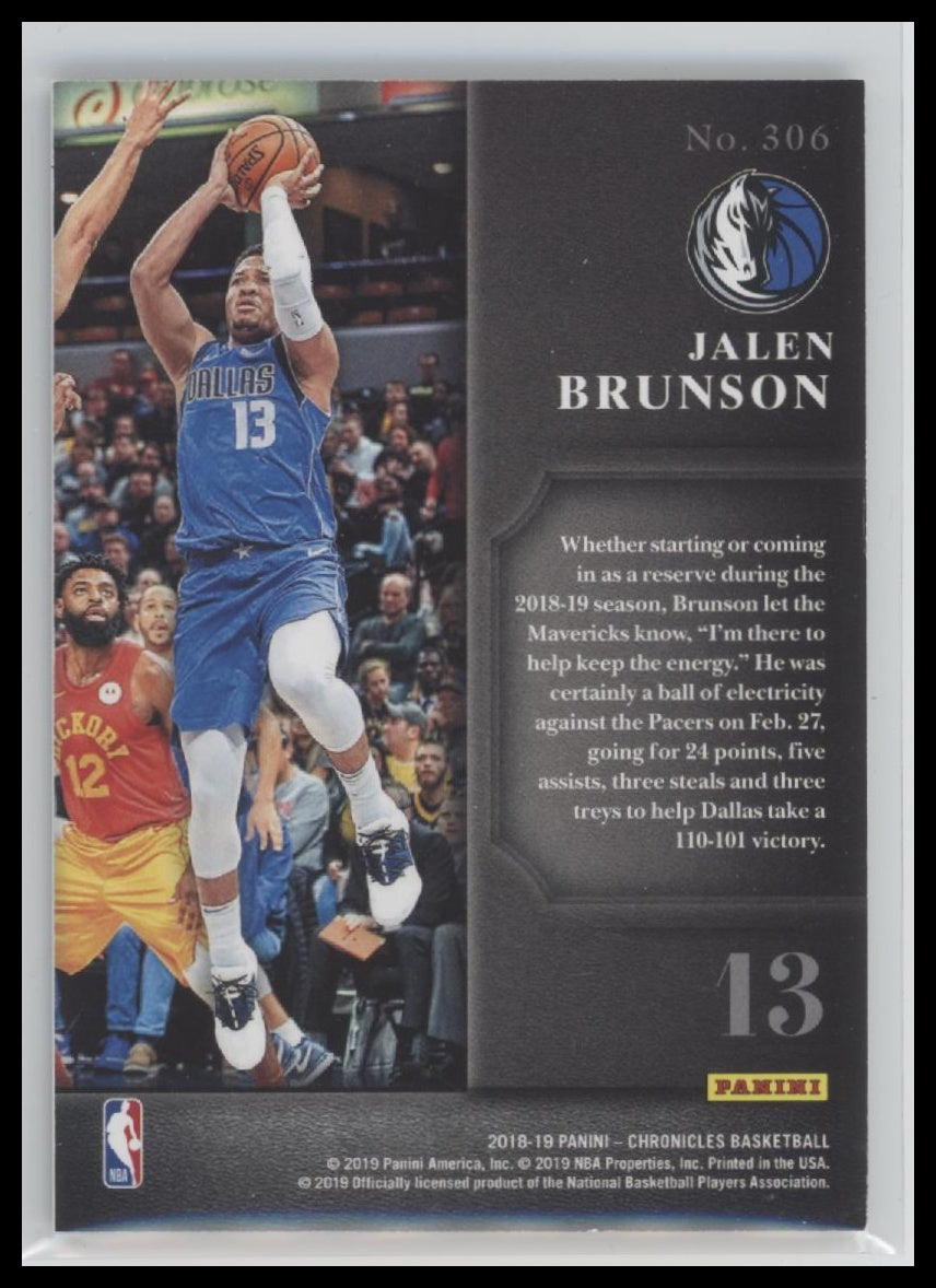 2018-19 Panini Chronicles Elite Black Box Blue #/99 Jalen Brunson #306